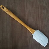Conjunto Jogo de Talheres Silicone Bambu Colher Espátula Pegador Escumadeira Pincel